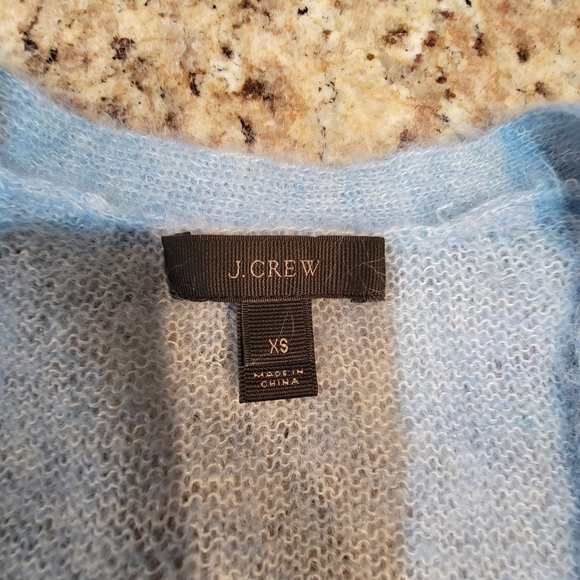J. Crew Mohair Cardigan Sweater Light Blue Women's Size XS - Picture 7 of 8